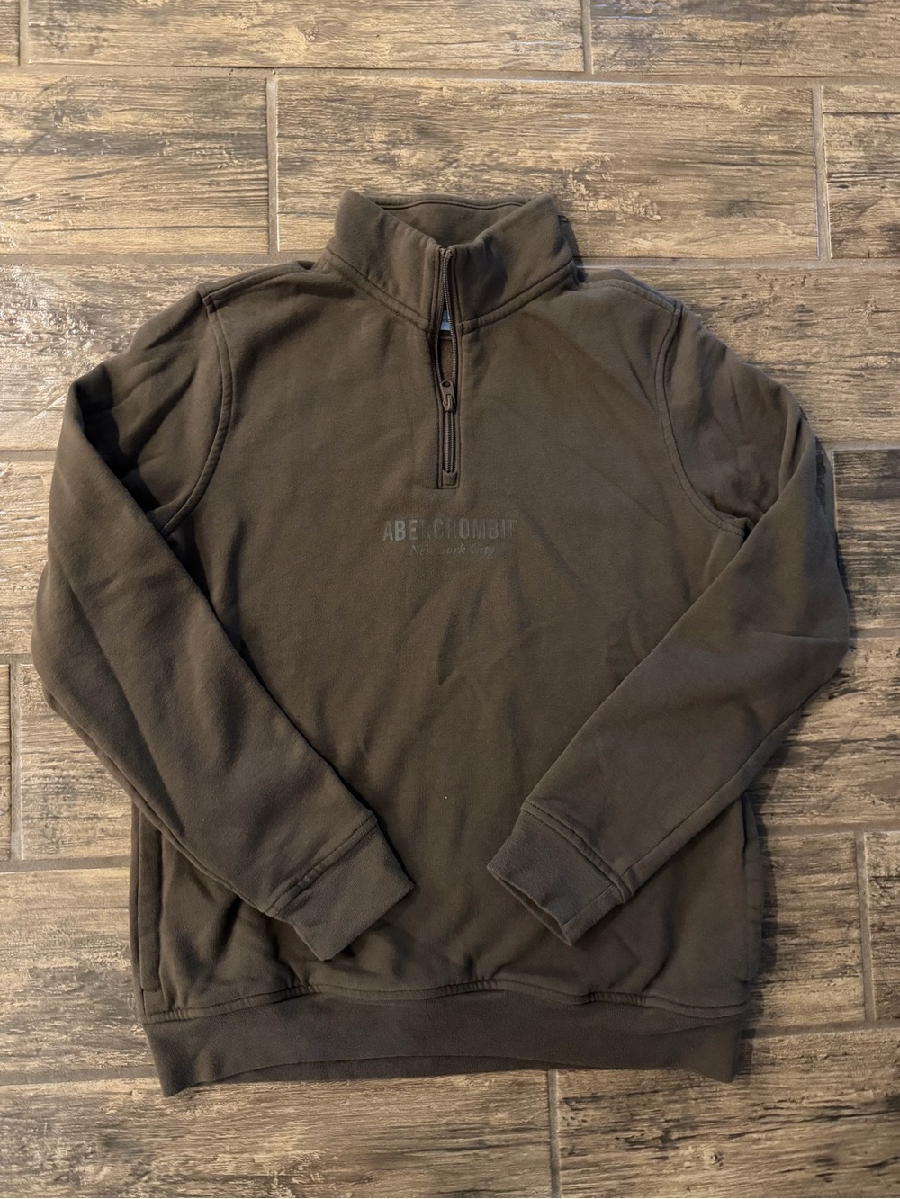 Abercrombie & Fitch Men's Half-Zip Pullover Sweater - Brown
